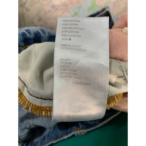 Free People We The Free Cotton Seamed Patch Design Ankle Boyfriend Jeans Size 26 - Picture 11 of 12